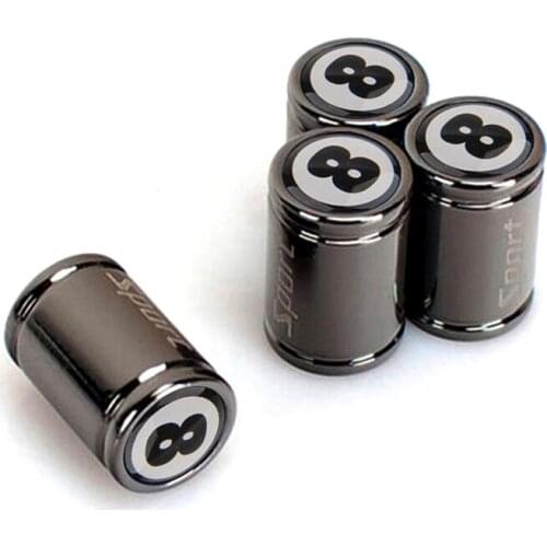 Sport Copper Auto Car Tire Wheel Valve Dust Caps Cover For Alfa Romeo 156 147 159 GT Giulia Giulietta Mito With Black8 Emblems