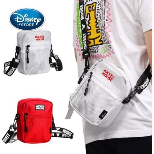 Disney Mickey Mouse Crossbody Bag Men Bags Light Canvas Shoulder Bag For Casual Waterproof Travel Shoulder Mobile Phone Bags