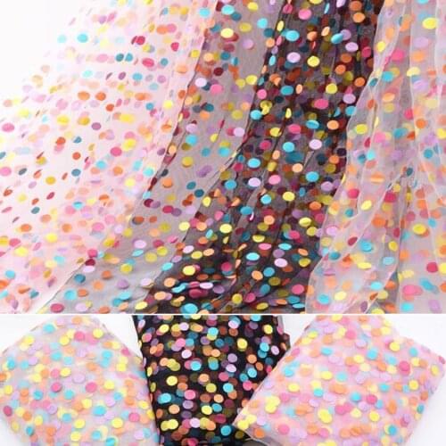 Wedding Soft Mesh Dot Decoration Skirt Fabric Net Gauze DIY Cosplay Dress Mesh material 1 Yard