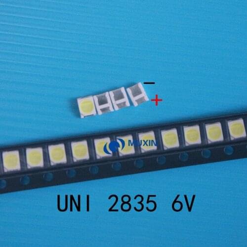 4000pcs Original UNI LED 3528 2835 1210 Light Beads High Power 1W 6V Cool white For LED LCD TV Backlight Applicatio