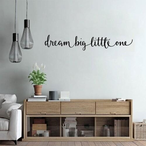Dream Big Little One Quote Wall Sticker For Baby Nursery Kids Room Inspirational Motivational Quote Vinyl Wall Decal ov457