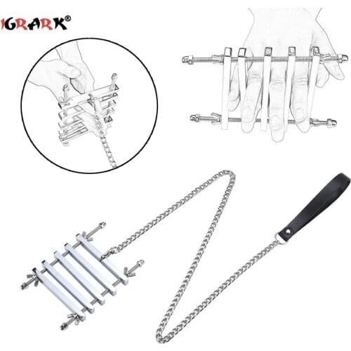 Adult Games BDSM Torture Stainless Steel Thumb Finger Bondage Cuffs Sex Toys For Couples Slave Restraints Adult Games Fetish