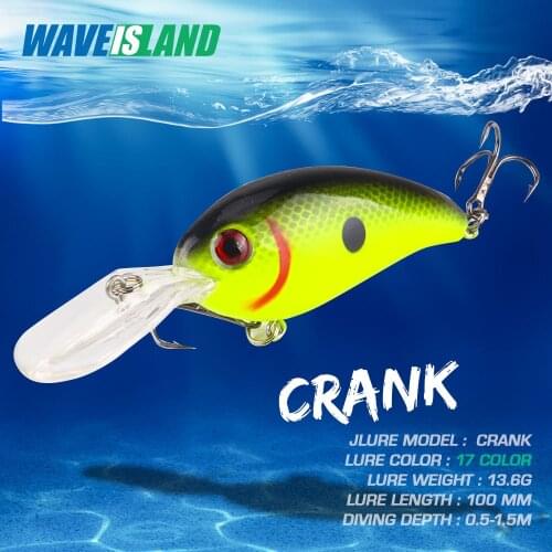 WAVEISLAND Crankbait Fishing Lure 13.6g/10cm 17 colors Articulos De Pesca Isca Artificial laser Bronzing laser Fishing Lures