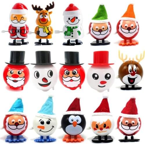 Funny Toys Halloween Christmas Gifts Kid Toys Upper Chain Strings Walking Santa Claus Elk Penguin Snowman Hair Strip Wind Up Toy