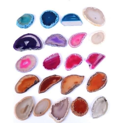 1Pc Irregular Crystal Slice Brazil Healing Reiki Stone Quartz Pendant Mineral Home Decor Natural Agate Geode Polished