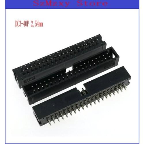 10PCS 2.54mm Simple horn socket connector PCB IDC DC3-40P 2X20P 40PIN