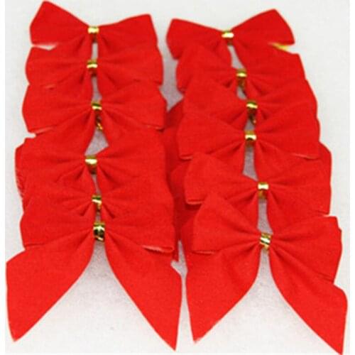 12PCS/LOT Ornament Bow Xmas Christmas Tree Decoration Festival Party Home Baubles New Year Decor Bowknots Baubles 8ZHH116