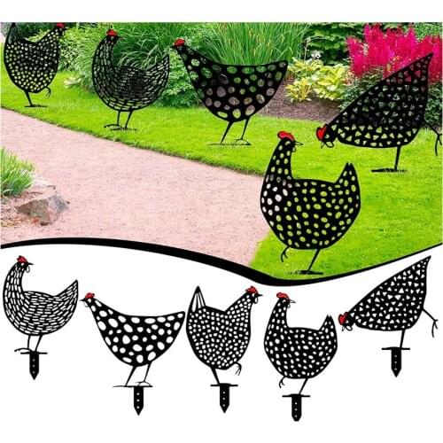 2021 Creative Chicken Yard Art Garden Backyard Lawn Stakes Acrylic Hen Statue Decor Gift Easter Decoration