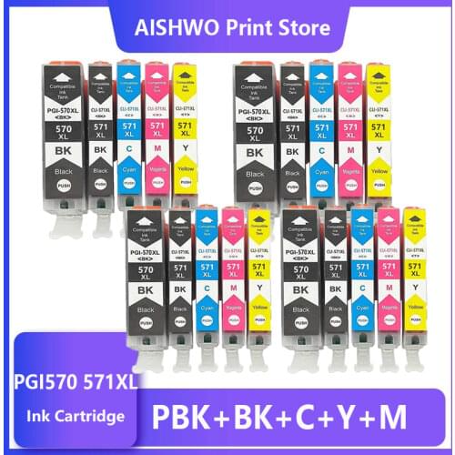 20PK Compatible For Canon 570XL PGI-570 ink cartridge PGI570 CLI571 PGI570XL PIXMA MG5750 MG5751 MG5752 MG5753 MG6850 printer