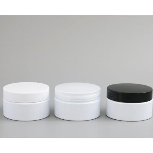 30pcs Round Big white black Plastic Container Jars with Lids 100g 100ml for Travel Storage Makeup Cosmetic Lotion Scrubs Cream