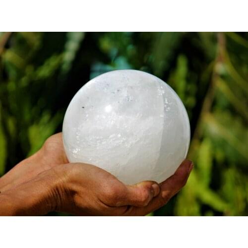 Natural white color clear quartz crystal ball selenite gemstone sphere for healing 5.5-6cm