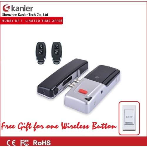 Smart Home Anti-theft Wireless Door Lock Electric Security Invisible Lock For Home Bank School With Remote Control Opening