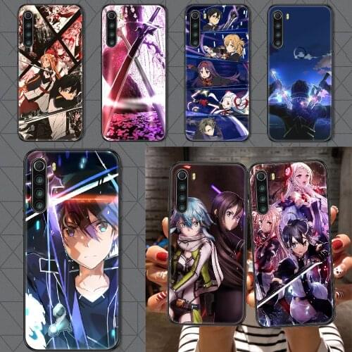 SAO sword art online Anime Phone case For Xiaomi Redmi Note 7 7A 8 8T 9 9A 9S 10 K30 Pro Ultra black 3D cover painting Etui