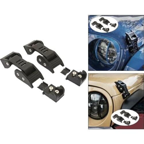 Black Aluminum Hood Latch Locking Catch Buckle Brackets Fit for Jeep Wrangler JK JL 2007-2018 w/Accessories