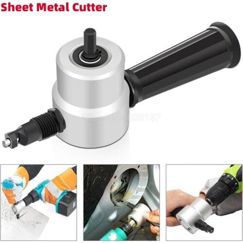 Double-headed Sheet Metal Cutting Machine Saw Tool Electric Cutter Nibbler Double Head Hole Hand Nibble Drill Attachment Free