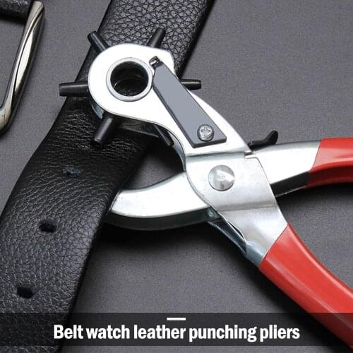 Leather Belt Hole Punch Plier Eyelet Puncher Leather Press Revolve Sewing Machine Bag Setter Tool Watchband Strap Craft Tools