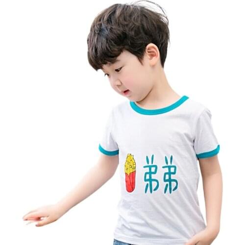 Cotton childrens short-sleeved t-shirt for boys and girls round neck t-shirt for small, medium and big children summer
