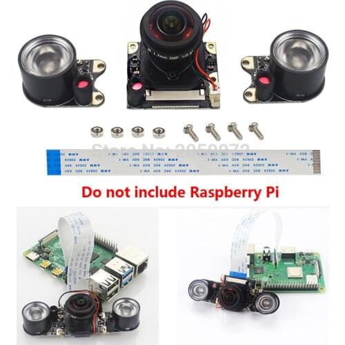 Raspberry Pi IR-CUT Camera 5MP Fisheye Lens 175 degree for Raspberry Pi 4B/3B+/Zero W