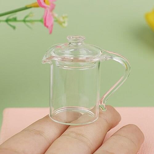 1 Pc Dollhouse Transparent Miniature Tea Cup Teapot Cup Kettle Glass Cup Model Doll House Decor Toy
