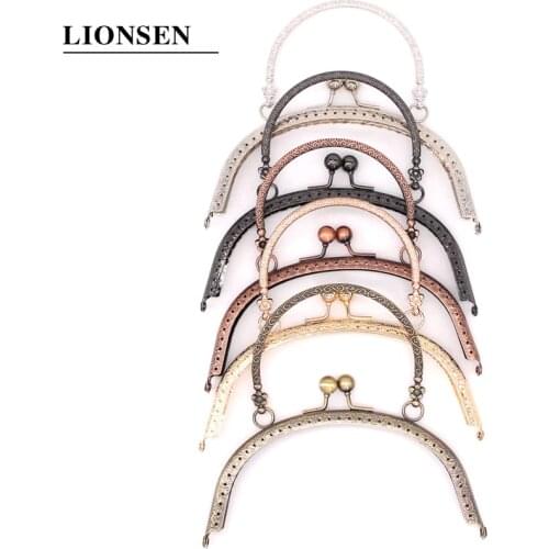 LIONSEN 5 color 16.5cm Metal Handbag Handle Frame Kiss Clasp Lock Handle Arch For DIY Purse Bag Fashion New Fashion Handle DIY C