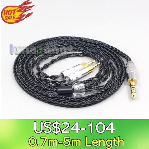 LN006424 Black Silver Plated XLR 2.5mm 4.4mm 3.5mm 8 Core Headphone Earphone Cable For Sennheiser HD700