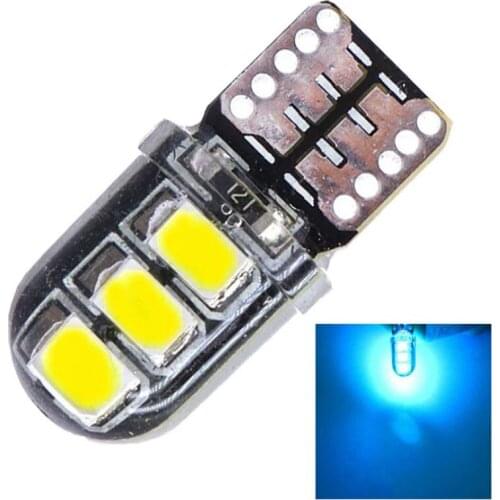 2PCS White T10 W5W 12-SMD 2835 LED Error Free Silica Light Bulbs Kit