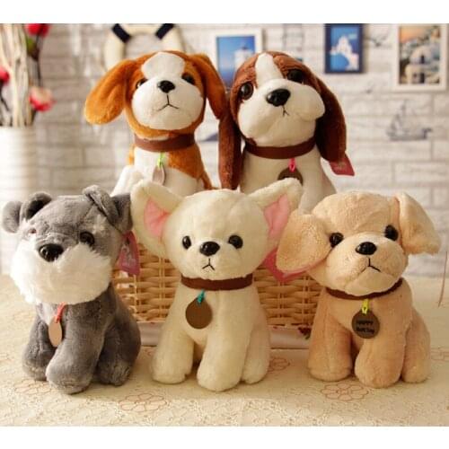 New hot cute soft Cotton Simulation Labrador Bago Husky lovely toy 18cm lifelike favorite Obedient doll birthday gift for kid