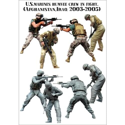 New Unassembled 1/35 US Marine soldiers in Middle East Resin Kit DIY Toys Unpainted resin model