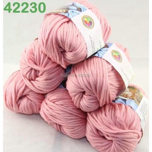LOT of 6 Balls X 50g Special Thick Worsted Cotton Knitting Yarn Coral Pink 2230