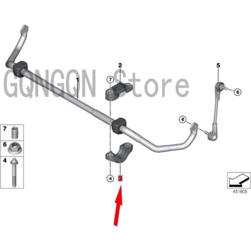 Under CAR stabilizer bar bracket, front stabilizer bar rubber seat bm wG11 730D G12 730LD G12 750LI stabilizer bar head