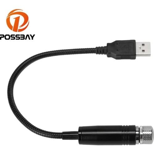 POSSBAY Car Roof Star Light Interior LED Starry Laser Atmosphere Ambient Projector Lights USB Auto Decoration Night Galaxy Lamp