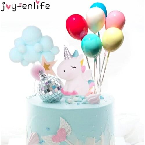 Rainbow Unicorn Cake Topper Wedding Birthday Party Cake Decoration Kids Favors Cake Flags Cupcake Topper Unicorn Party Supplies