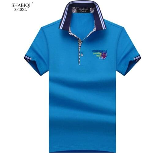 SHABIQI New 2019 Brand Men Polo Shirt Men Short Sleeve Cotton&Breathable Shirt Embroidery Shield Polo Shirt Plus Size S-10XL
