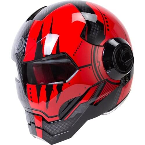 Flip Up Helmet Motorcycle Monster Full Face Helmets Robot Style Cool Helmets Motor Bike Casco DOT Approval Helmet