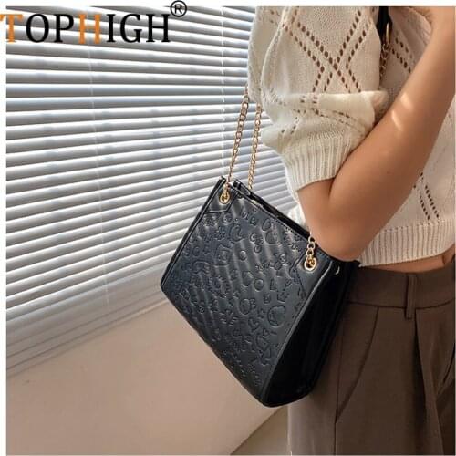TOPHIGH Shoulder Bags For Woman 2021 Crossbody Bag Fashion Large Capacity Messenger Ins Hot Female Chain Trend Coins Tote
