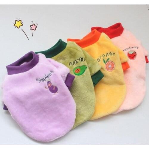 Warm Dog Clothes For Small Dogs Cute Pet Shirt Soft Coat Coral Fleece Dog Cat Clothing Kitten Puppy Outfit For Chihuahua Teddy