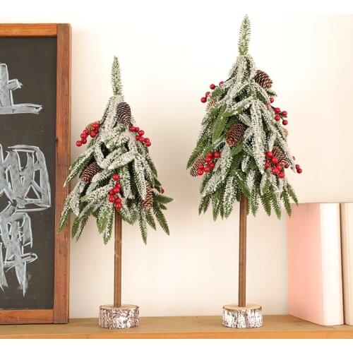 Mini Christmas Tree Decoration Falling Snow Upside Down Desktop Christmas Tree Decoration Pine Showcase Scene Layout Home