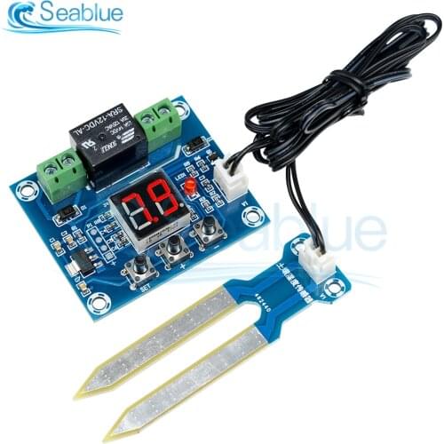 XH-M214 12V Soil Humidity Sensor Controller Irrigation System Automatic Watering Module Digital Display Humidity Controller Red