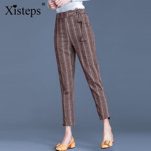 XISTEPS Women's Plaid Trousers