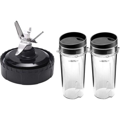 Juicer Replacement Parts, Blender Accessories and 2x Single Cup 16 Ounce Cup Sets for Ninja BL770 BL780 BL660 Professional Blend