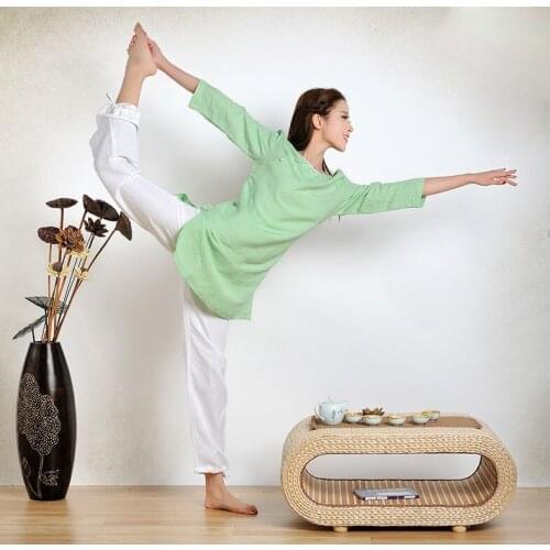 Women high quality cotton&linen Yoga suit lay meditation clothing gym uniforms sport fitness clothes