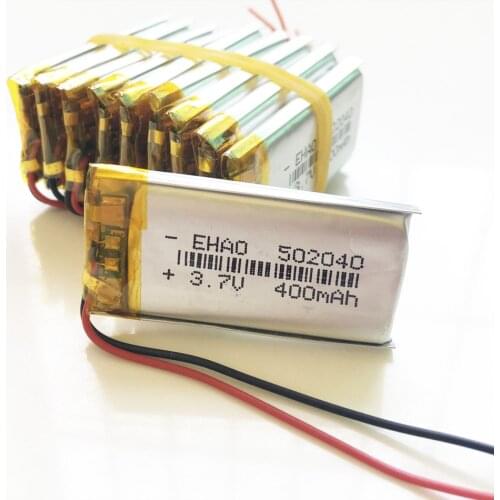 10 pcs 3.7V 400mAh 502040 Lithium Polymer LiPo Rechargeable Battery cells For Mp3 GPS PSP Selfie stick electronic part watch mp4