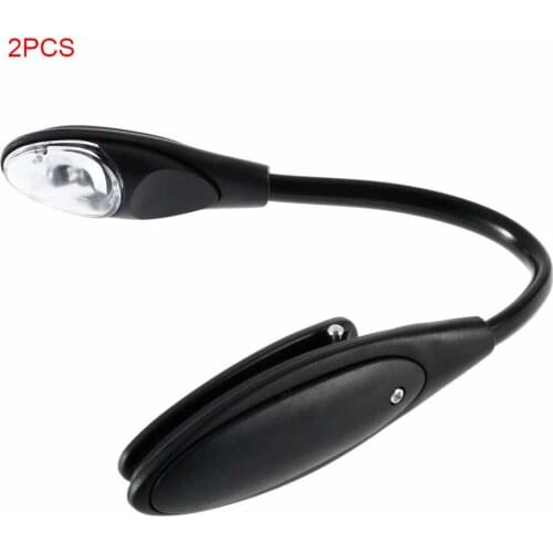 2 Pieces Mini Flexible Clip-On Bright Book Light Laptop LED Book Reading Light Lamp