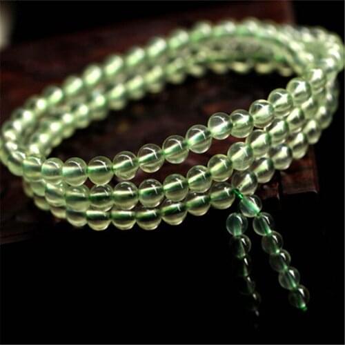 5.5mm Natural Green Quartz Bracelets For Women Femme Charm 108 Crystal Round Beads DIY Bracelet Christmas Gift Crystal Bracelet