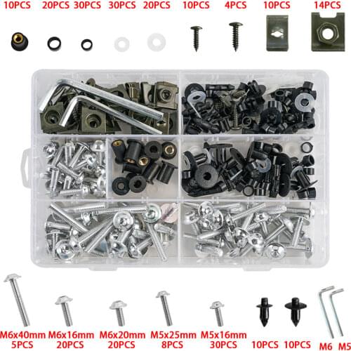 Complete Fairing Bolts Kit Bodywork Screw Set For Honda CBR1000RR CB1000R XR650R 253 Sportbike Fairing Bolts Screw Clip Nut
