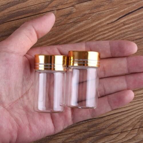 5pcs 20ml 30*50mm Perfume Bottles with Golden Caps Spice Jars Glass bottles Potion bottles Glass Vials for Wedding party