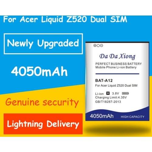 Newly Upgraded High Quality 4050mah BATA12 BAT-A12 Battery for acer liquid Z520 Dual SIM battery