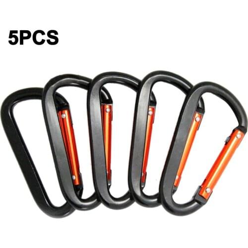 5PCS Aluminum Large Carabiner Kettle Key Toy Bag Clothing Buckle Travel Camping Multi-function D-Ring Key Chain Clip Keychain