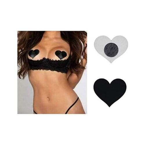 Candiway 4 Colors Sexy Heart-shaped Disposable Self Adhensive Breast Petals Covers Breasts Flirting Tool For Couple