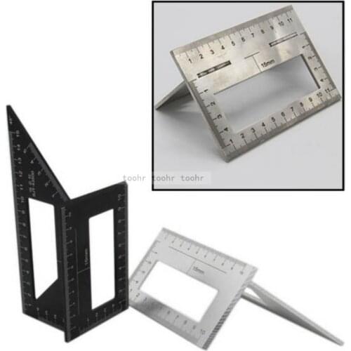 Woodworking ruler Aluminum alloy multifunctional T ruler 45/90 ruler angle ruler Layout Miter Triangle Ruler Measure Gauge tool